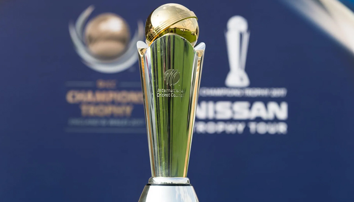 Undated photograph of ICC champions trophy. — ICC website