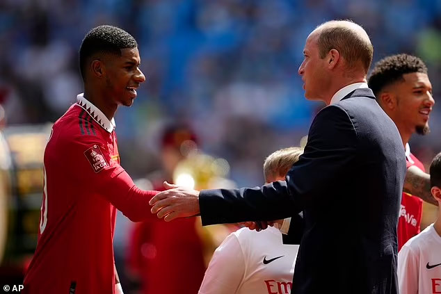 Prince William meets players, match officials before FA Cup Final kick-off