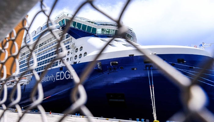 The Celebrity Edge cruise ship is docked in Fort Lauderdale, Florida, awaiting its departure. —  AFP/File