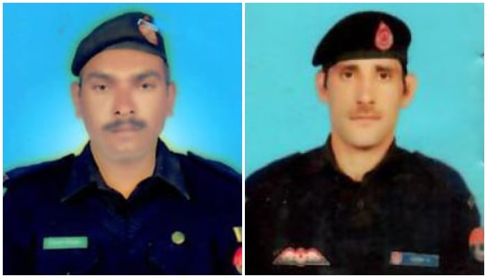 (Left to right) Police constables Umra Khan Ashraf Ali (R) who were killed in Mingora, Swat, on June 8, 2023. — Author