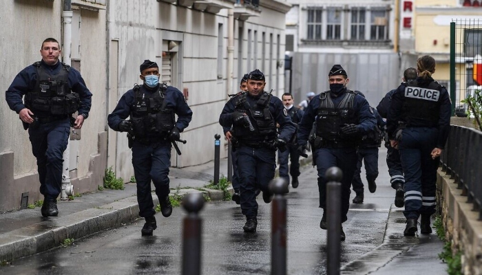 In this, representative picture, French police officers rush to the scene of a suspected terror attack in Paris, on September 25, 2020. — AFP