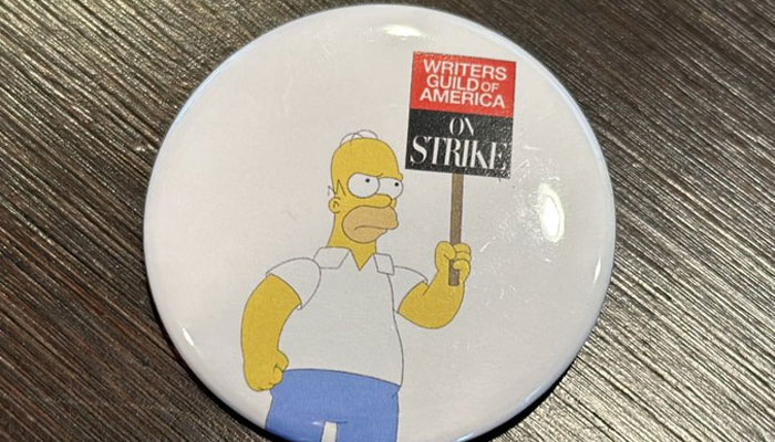 The Simpsons creative team joins WGA strike. PHOTO: Amy Berg (Twitter)