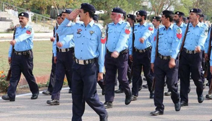 The picture shows Islamabad police personnel in this undated photo. — AFP/File