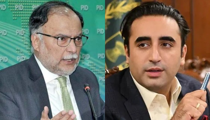 Planning Minister Ahsan Iqbal (Left) and PPP Chairman Bilawal Bhutto Zardari. — APP/Instagram/PPP/File