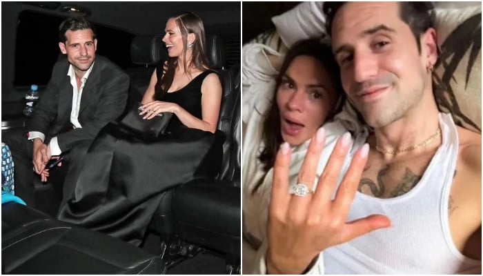 Hayley Atwell stuns in black gown as she shows off her huge engagement <a href=
