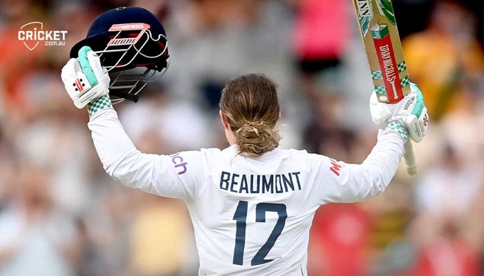 The Ashes: Tammy Beaumonts scores first double-ton for England.—Twitter@cricketcomau