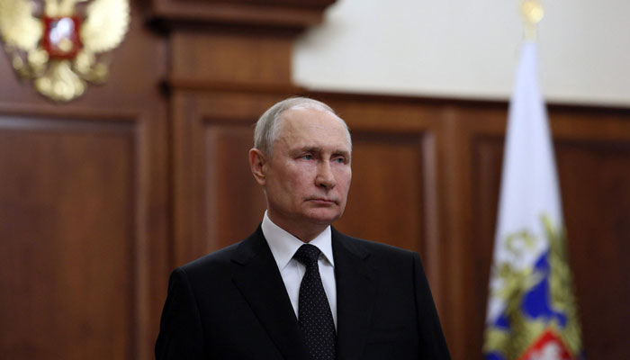 Russias President Vladimir Putin delivers a video address, on June 24, 2023, as Wagner fighters stage rebellion. — AFP