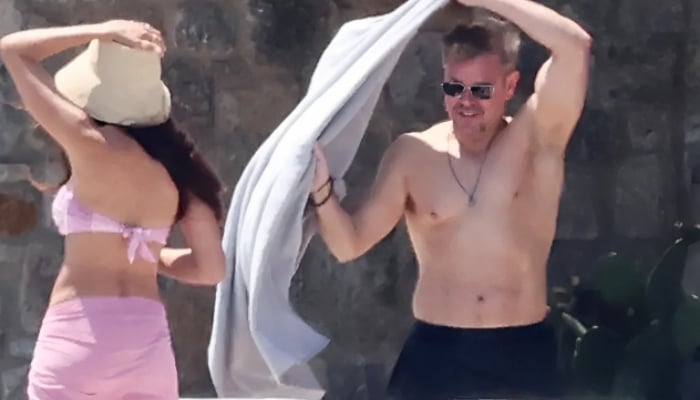 Actor Matt Damon shows off ripped physique on Greek islands