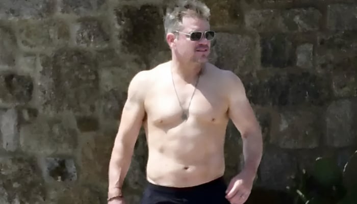 Actor Matt Damon shows off ripped physique on Greek islands