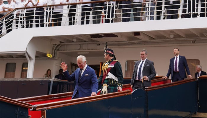 King Charles returns to Royal Yacht Britannia