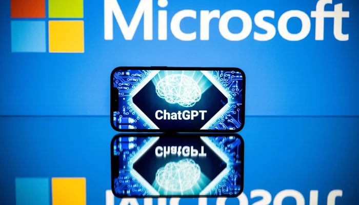 This undated file photo displays the logos of Microsoft and ChatGPT. — AFP