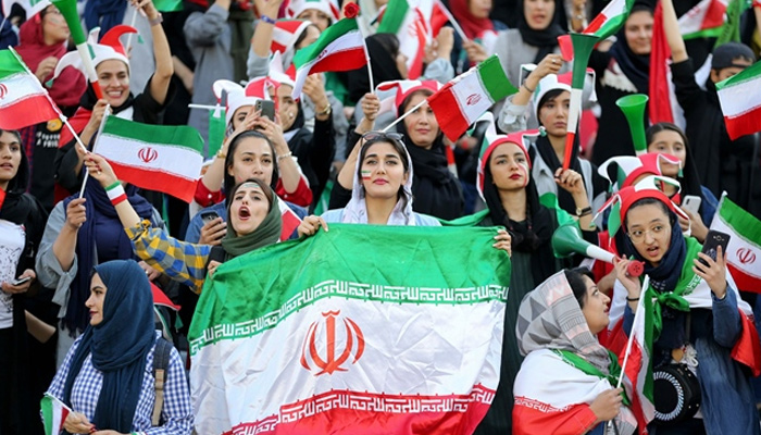 Iranian women enjoying a football match in stadium in this undated image. — AFP/File