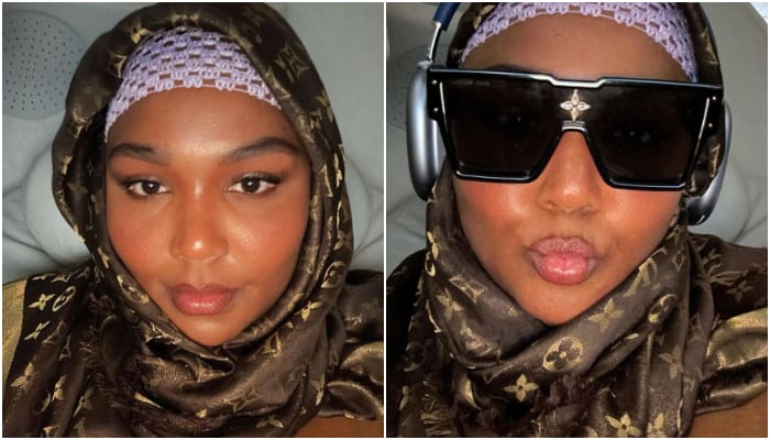 Lizzo dons the hijab! Singer on her way to Perth in new look
