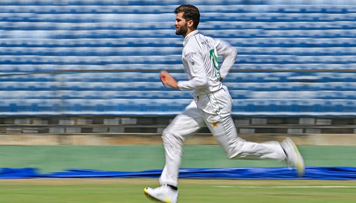 Pakistans Shaheen Afridi balls during the second day of the two-day tour match between Pakistan and Sri Lanka Cricket Presidents XI at the Mahinda Rajapaksa International Cricket Stadium in Hambantota on July 12, 2023. — AFP/File