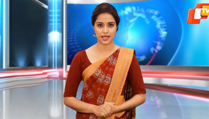 Odisha TVs first AI news presenter Lisa speaking in this still taken from a video. — Twitter/otvnews