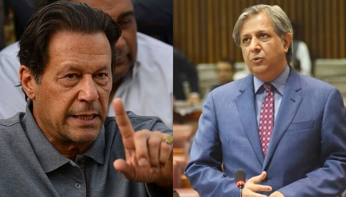 Former prime minister Imran Khan (Left) and Law Minister Azam Nazeer Tarar. — AFP/APP/File