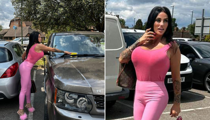 Katie Prices all-pink outfit grabs attention amid parking ticket drama