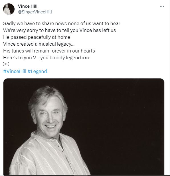 Fans pay tribute to Vince Hill as he leaves a lasting musical imprint