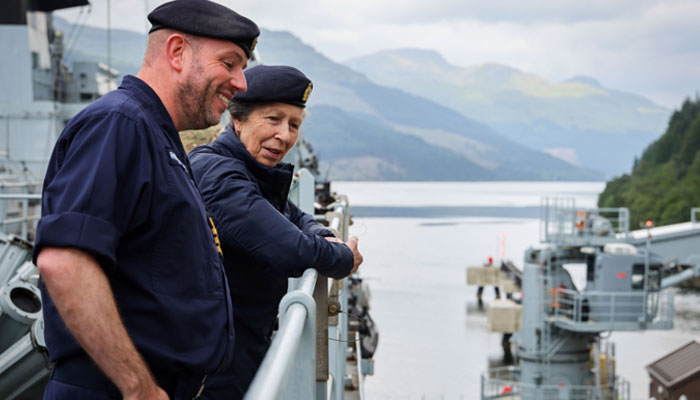 Princess Anne visits HMS Albion