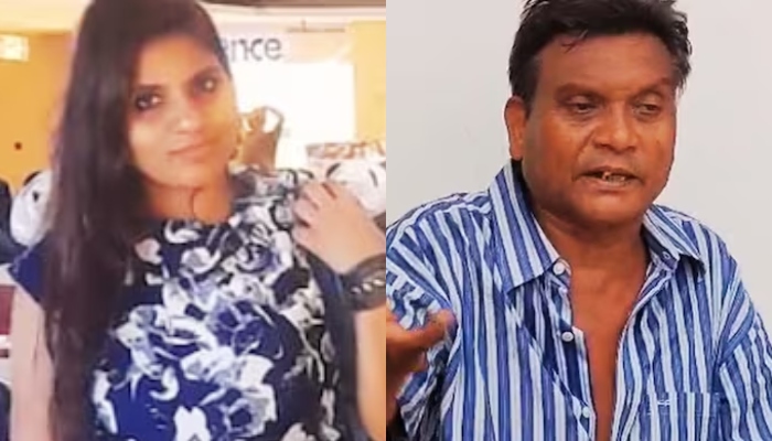A collage of Indian woman, now Fatima (left) and her father Gaya Prasad Thomas (right).