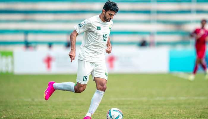 Pakistans talented young centre-back Syed Abdullah Shah. — Twitter@iamabdulahshah