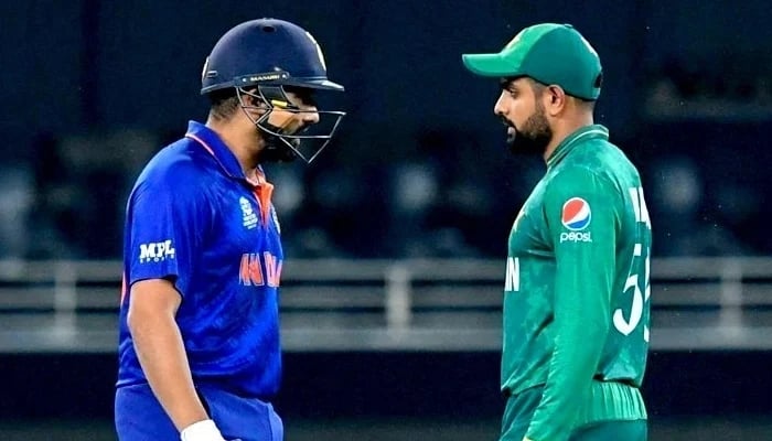Pakistan and Indias skippers face-off during a match. — AFP