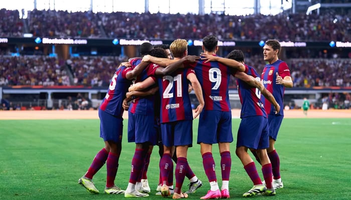 FC Barcelona team during a pre-season friendly football match between FC Barcelona and Real Madrid CF at AT&T Stadium in Arlington, Texas on July 29, 2023. — FC Barcelona