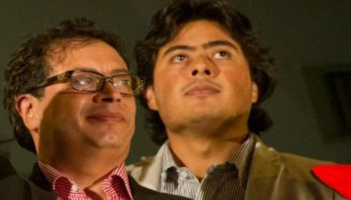 A file photo of Colombian President Gustavo Petro with his son Nicolas Petro. — AFP/File
