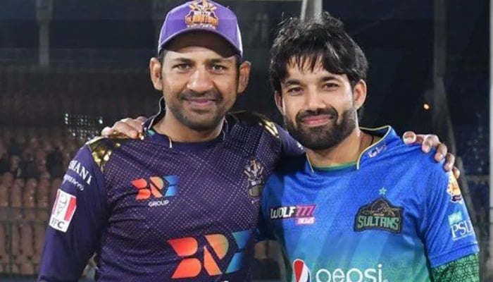 Former Pakistan captain Sarfaraz Ahmed and wicketkeeper-batter Mohammad Rizwan pictured during a Pakistan Super League match. — PSL/File