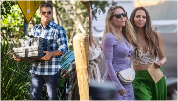 Matt Damon and Chris Hemsworth take time out to go for lunch with families