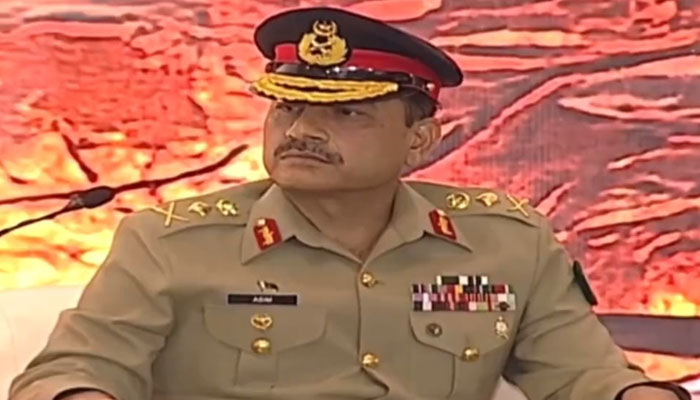 Chief of Army Staff (COAS) General Asim Munir attends Pakistan Minerals Summit in Islamabad in this still taken from a video on August 1, 2023. — YouTube/PTVNews