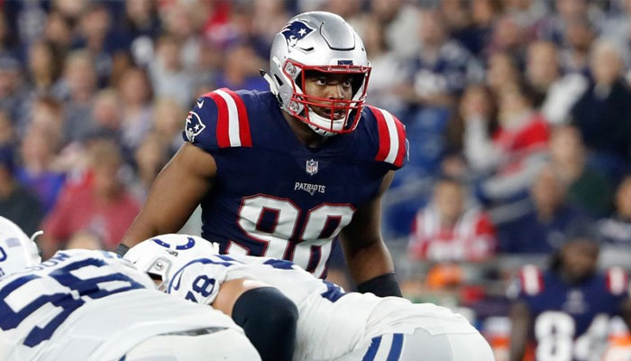 Trey Flowers during a Patriots match. — NFL/File