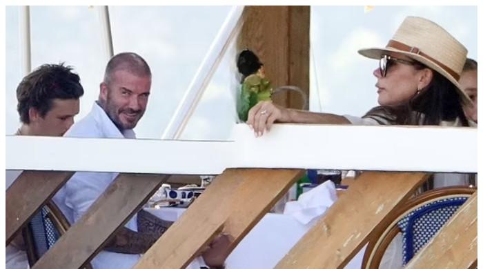 David Beckham turns heads in buzzed haircut as he enjoys lunch with family
