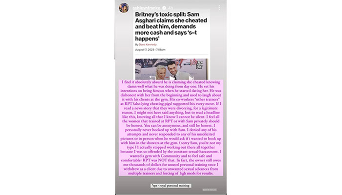 Serious Claims: Ashley Franke accuses Sam Asghari of se*** harassment and infidelity.