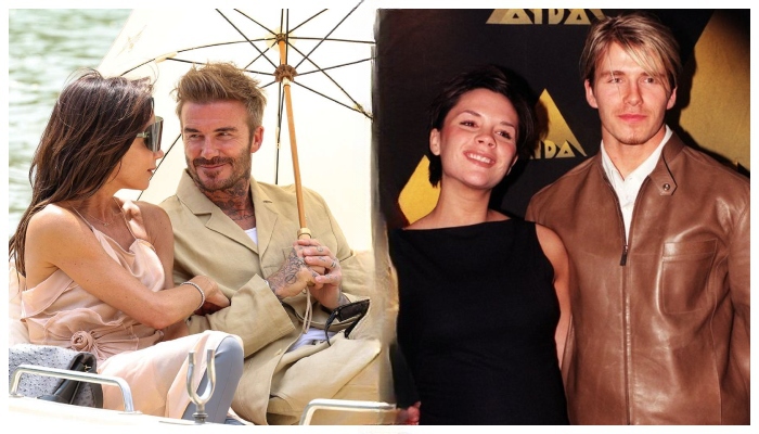 David Beckham takes approval from wife Victoria as he puts his muscular frame on display