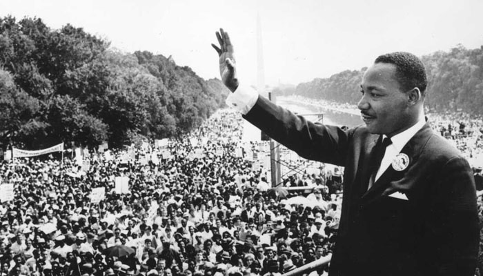 Civil rights leader Martin Luther King Jr. addresses the crowd at the Lincoln Memorial in Washington, D.C., where he gave his I Have a Dream speech on Aug. 28, 1963, as part of the March on Washington. — AFP