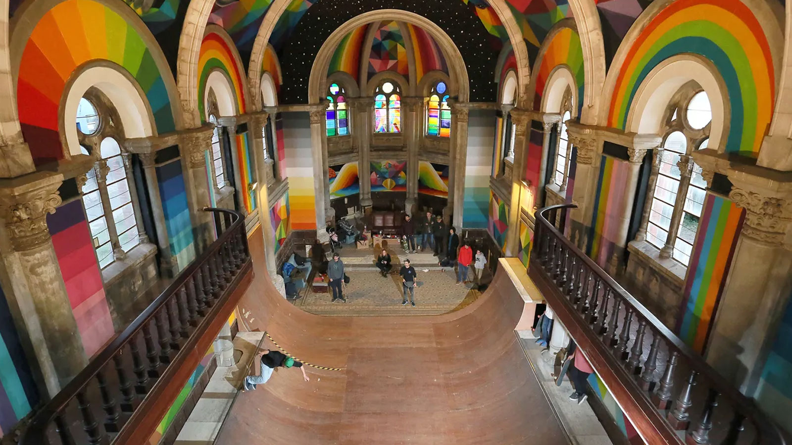 A 100-year-old church was transformed into Las Iglesia skatepark in Llanera, Spain.— Getty Images