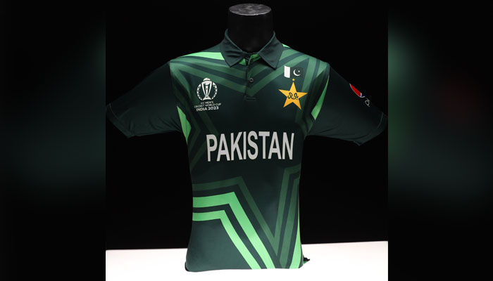 Pakistan cricket teams official Jersey for the upcoming World Cup 2023. — X/@TheRealPCB
