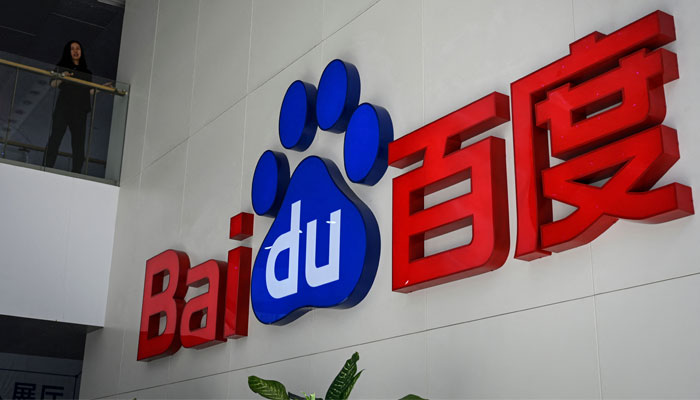 The company logo is displayed at Baidu´s headquarters in Beijing on September 6, 2022. — AFP/File