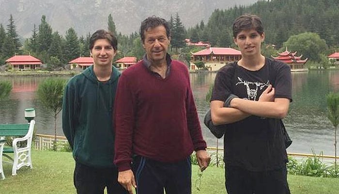 Imran Khan with his sons Qasim and Sulaiman Khan. — PTI/Facebook