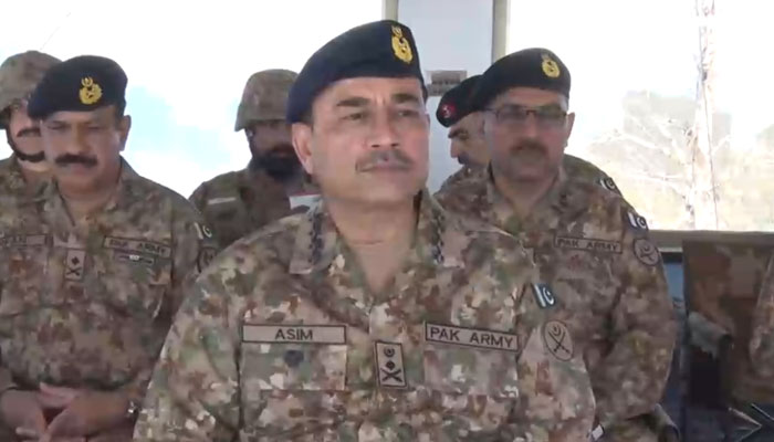 Army chief General Asim Munir addressing troops in this screengrab taken from an ISPR video. — File