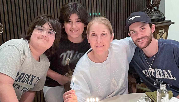 Celine Dion and her three kids