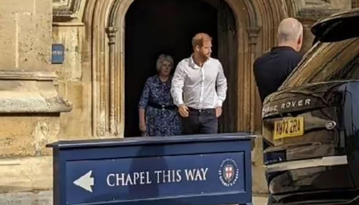 In pics: Prince Harry seen leaving Queen Elizabeth IIs grave alone
