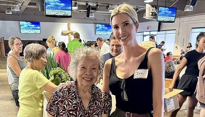 Ivanka Trump wore a name tag that read “Iva” as she handed out food. — Twitter @cityserve