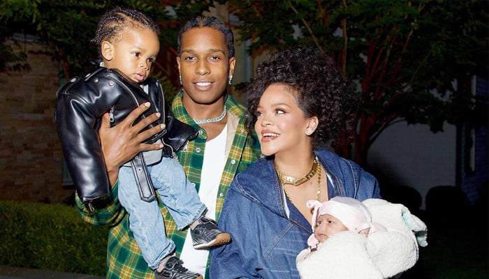 Rihanna and A$AP Rocky with their two sons, RZA and Riot Rose