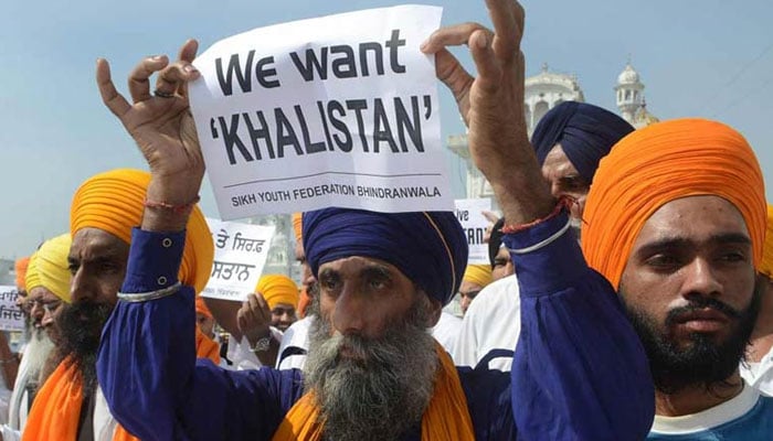 Khalistan protests led by Sikh separatists in India. — Twitter @theweek