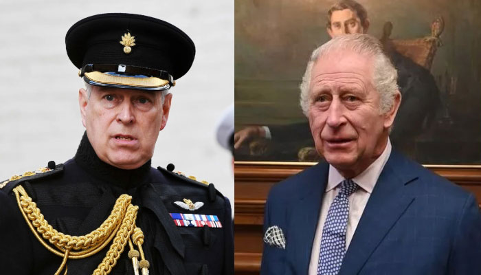 Prince Andrew (L) and King Charles (R)