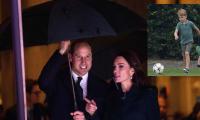 'Soaked' William, Kate turn up at George's school to watch him play football