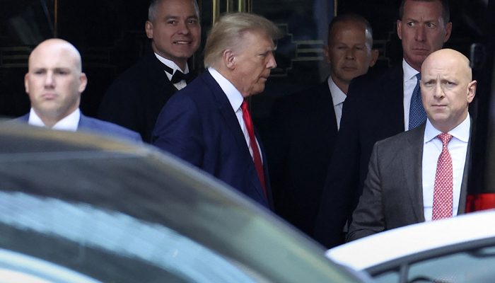 Former US President Donald Trump departs Trump Tower for his arraignment on April 04, 2023, in New York, New York. — AFP