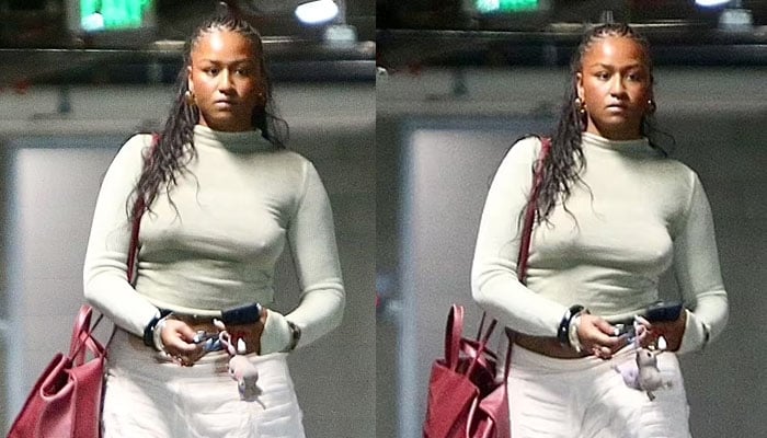 Sasha Obama was seen leaving the gym in a tinted green top, a bohemian-style skirt, and knee-high heeled boots in Los Angeles over the weekend. — X@grosbygroup